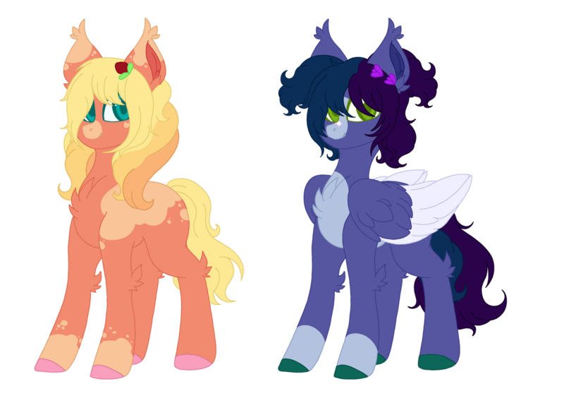 Size: 1280x902 | Tagged: safe, artist:kaenashepard, derpibooru import, oc, unofficial characters only, earth pony, pegasus, pony, chest fluff, coat markings, duo, ear fluff, earth pony oc, female, hock fluff, image, mare, offspring, parent:big macintosh, parent:night glider, parent:soarin', parent:sunset shimmer, parents:shimmermac, parents:soaringlider, pegasus oc, png, simple background, transparent background, wings