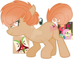 Size: 1280x1029 | Tagged: safe, artist:haubnas-kid17, artist:katnekobase, derpibooru import, big macintosh, fluttershy, oc, unnamed oc, earth pony, pegasus, pony, base used, deviantart watermark, earth pony oc, eye clipping through hair, female, floppy ears, fluttermac, heart, image, male, mare, obtrusive watermark, offspring, parent:big macintosh, parent:fluttershy, parents:fluttermac, png, screencap reference, shipping, signature, simple background, smiling, solo, straight, transparent background, watermark