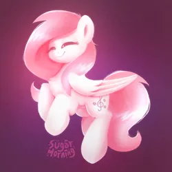 Size: 1024x1024 | Tagged: safe, artist:sugar morning, derpibooru import, oc, oc:sugar morning, unofficial characters only, pegasus, pony, eyes closed, female, folded wings, image, mare, pegasus oc, png, signature, simple background, smiling, solo, watermark, wings