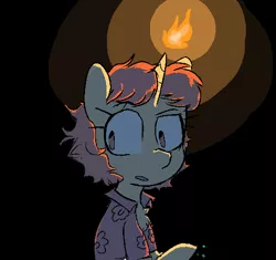 Size: 513x483 | Tagged: safe, artist:cherro, derpibooru import, oc, oc:nina rauser, unofficial characters only, pony, unicorn, clothes, dark, fire, hawaiian shirt, image, png, shirt, solo
