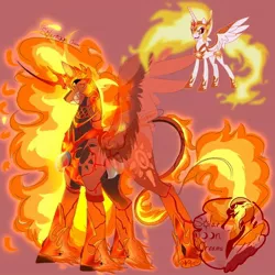 Size: 1440x1440 | Tagged: safe, artist:solarmoondreams, derpibooru import, daybreaker, alicorn, pony, alternate design, female, image, jpeg, leonine tail, mare, solo, tail, twitterina design, unshorn fetlocks