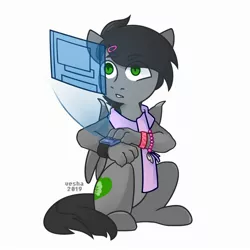 Size: 2000x2000 | Tagged: safe, artist:vesha, derpibooru import, oc, oc:dante fly, undead, vampire, clothes, half bat pony, image, jpeg, paws, scarf, simple background, white background