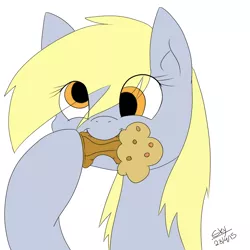 Size: 1024x1024 | Tagged: safe, artist:artponie, derpibooru import, derpy hooves, pegasus, pony, 2015, female, food, image, mare, muffin, png, simple background, solo, white background