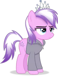 Size: 3266x4274 | Tagged: safe, artist:anime-equestria, derpibooru import, diamond tiara, earth pony, pony, alternate hairstyle, clothes, female, hoodie, image, jewelry, mare, older, older diamond tiara, png, simple background, solo, tiara, transparent background, vector