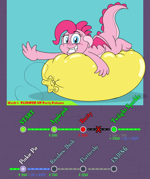 Size: 4800x5700 | Tagged: safe, artist:rupertbluefox, derpibooru import, pinkie pie, dragon, series:mane6dragonsquestscaleybelly, absurd resolution, balloon, balloon fetish, balloon riding, balloon sitting, bedroom eyes, cute, diapinkes, dragoness, dragonified, fat, fat fetish, female, fetish, image, incentive drive, lying down, pinkiedragon, png, progress, prone, sitting, smiling, species swap, squishy, that dragon sure does love balloons, that pony sure does love balloons, this will end in weight gain, wings