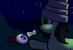 Size: 433x299 | Tagged: safe, artist:neuro, derpibooru import, oc, oc:anonfilly, unofficial characters only, earth pony, pony, eyeball, female, filly, foal, image, night, png, poking, terraria
