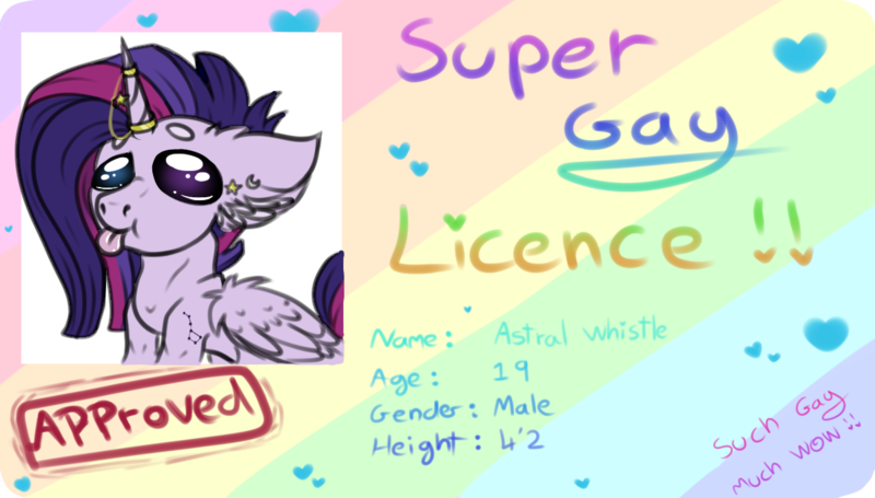 Size: 1195x679 | Tagged: safe, artist:beamybutt, derpibooru import, oc, unofficial characters only, alicorn, pony, :p, alicorn oc, commission, ear fluff, floppy ears, horn, horn jewelry, id card, image, jewelry, license, png, solo, tongue out, wings, ych result