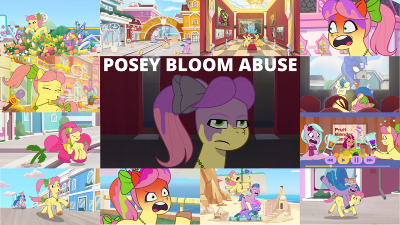 Size: 1967x1109 | Tagged: safe, derpibooru import, edit, edited screencap, editor:quoterific, screencap, alphabittle (g5), dazzle feather, hitch trailblazer, izzy moonbow, posey, posey (g5), queen haven, rainbow dash, sunny starscout, tree hugger, earth pony, pegasus, pony, unicorn, g5, my little pony: tell your tale, spoiler:g5, spoiler:my little pony: tell your tale, spoiler:tyts01e08, spoiler:tyts01e09, spoiler:tyts01e11, spoiler:tyts01e13, spoiler:tyts01e16, spoiler:tyts01e18, spoiler:tyts01e22, abuse, angry, beach, blender (object), bow, chase, cinema, dahlia, dumpster diving, falling, female, flower, foal me once, food, glomp, grin, hair bow, helmet, image, imminent vore, it's t.u.e.s. day, jewelry, mangosteen, mare, maretime bay day 2.0, microphone, museum, necklace, neighfever, offscreen character, on your cutie marks, painting, parody, pineapple, png, posey bloom is not amused, posey can't catch a break, posey is not amused, poseybuse, red face, sandcastle, scooter, señor butterscotch, smiling, sneezing, spill, spilled drink, sunny starscout is not amused, tail, tail bow, transformers, trotformers, unamused, wall of tags, zipp's yes day