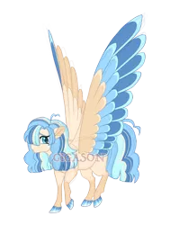 Size: 3360x4018 | Tagged: safe, artist:gigason, derpibooru import, oc, oc:cloudy sky, pegasus, pony, colored wings, female, image, magical lesbian spawn, mare, multicolored wings, obtrusive watermark, offspring, parent:coco pommel, parent:vapor trail, png, simple background, solo, transparent background, watermark, wings