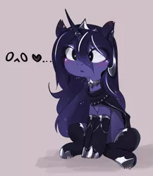 Size: 2063x2372 | Tagged: safe, artist:magnaluna, derpibooru import, princess luna, alicorn, pony, choker, cloak, clothes, image, jpeg, socks, solo, stockings, thigh highs