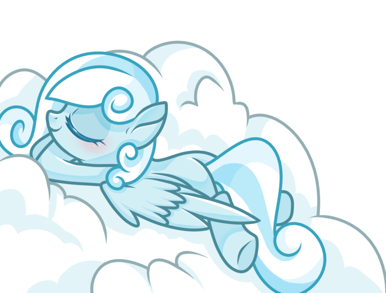 Size: 2048x1556 | Tagged: safe, artist:gouzitongxue23284, derpibooru import, oc, oc:snowdrop, pegasus, pony, blushing, cloud, eyes closed, female, filly, foal, image, png, simple background, smiling, solo, transparent background