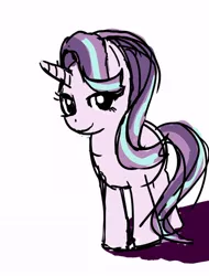 Size: 500x658 | Tagged: safe, artist:forest0816, derpibooru import, starlight glimmer, pony, unicorn, female, horn, image, jpeg, looking at you, mare, simple background, solo, white background