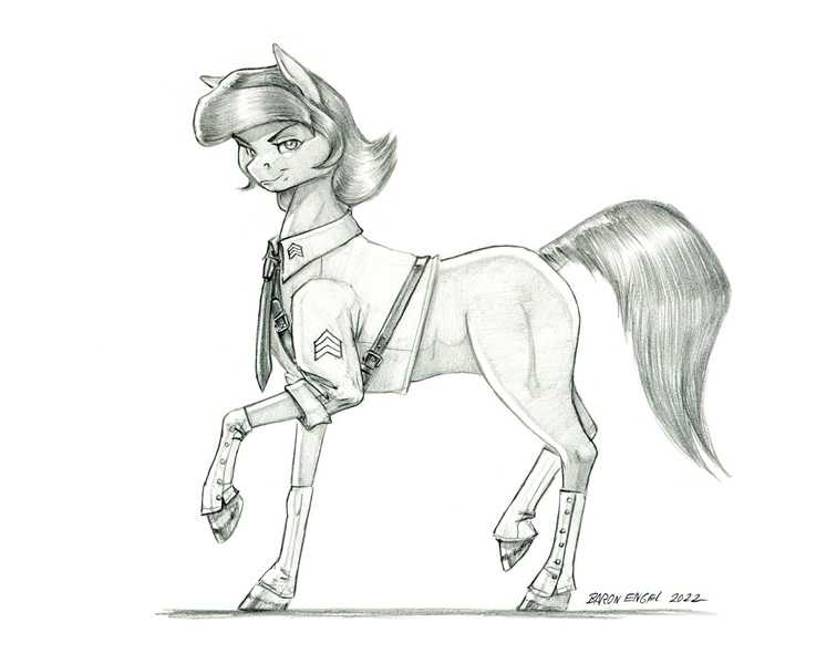 Size: 1400x1140 | Tagged: safe, artist:baron engel, derpibooru import, oc, oc:softheart, unofficial characters only, earth pony, pony, roan rpg, image, jpeg, looking at you, smiling, smiling at you, solo, traditional art