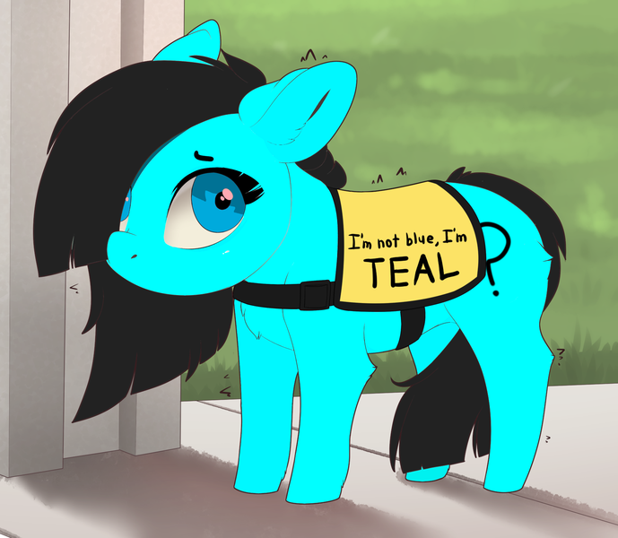 Size: 1623x1413 | Tagged: safe, artist:evehly, banned from derpibooru, color edit, deleted from derpibooru, derpibooru import, edit, editor:edits of hate, oc, oc:anonfilly, unofficial characters only, earth pony, pony, adorable distress, behaving like a dog, butt fluff, chest fluff, colored, communicoat, cute, ear fluff, evehly is trying to murder us, female, filly, floppy ears, hair over one eye, image, leg fluff, looking at you, looking up, mare, png, ponified animal photo, recolor, sad, sadorable, service dog, service pony, shivering, shrunken pupils, shy, smol, solo, tail, tail between legs, teal, weapons-grade cute, wide eyes, worried