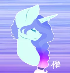 Size: 466x485 | Tagged: safe, artist:prettyshinegp, derpibooru import, oc, unofficial characters only, pony, unicorn, abstract background, bust, eyes closed, female, horn, image, mare, png, signature, solo, unicorn oc