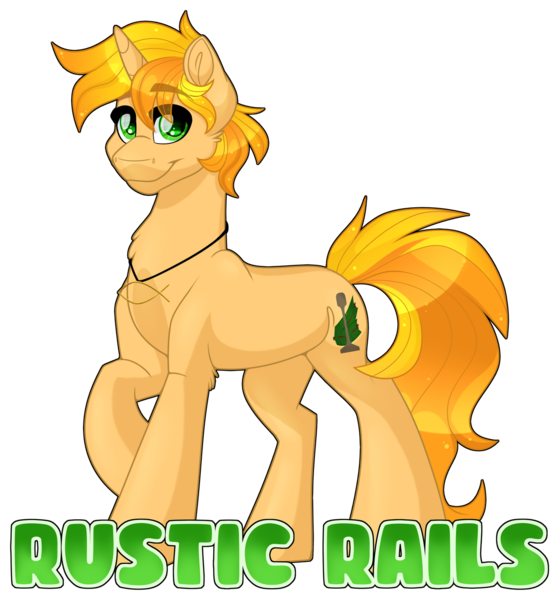 Size: 1280x1375 | Tagged: safe, artist:missbramblemele, derpibooru import, oc, oc:rustic rails, pony, unicorn, image, male, png, simple background, solo, stallion, transparent background