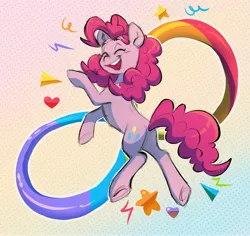 Size: 3913x3701 | Tagged: safe, artist:chub-wub, derpibooru import, pinkie pie, earth pony, pony, cute, diapinkes, eyes closed, female, gradient background, image, jpeg, mare, open mouth, solo