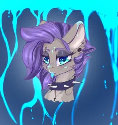 Size: 1984x2105 | Tagged: artist needed, safe, derpibooru import, oc, oc:poisoned calluna, unofficial characters only, pony, collar, ear fluff, ear piercing, eyebrow piercing, female, image, piercing, png, solo, spiked collar