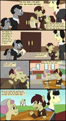 Size: 1280x2336 | Tagged: safe, artist:mr100dragon100, derpibooru import, earth pony, pegasus, comic:a house divided, adam (frankenstein monster), boss, comic, dark forest au's matthew, elderly, female, image, jpeg, male, mother and child, mother and son, secretary, workhouse