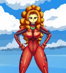 Size: 1700x1900 | Tagged: safe, artist:zachc, derpibooru import, adagio dazzle, equestria girls, bodysuit, clothes, cosplay, costume, female, image, looking at you, neon genesis evangelion, png, solo, souryuu asuka langley