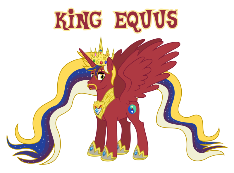 Size: 2696x1988 | Tagged: source needed, safe, anonymous artist, derpibooru import, oc, oc:king equus, unofficial characters only, alicorn, pony, alicorn oc, beard, crown, ethereal mane, ethereal tail, eye scar, facial hair, high res, horn, image, implied fausticorn, implied princess celestia, implied princess luna, jewelry, king, looking at you, male, moustache, name, png, regalia, royalty, scar, simple background, solo, spread wings, stallion, story included, symbol, tail, text, transparent background, white background, wings, yin-yang