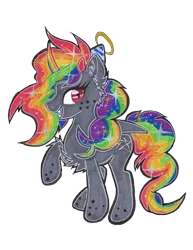 Size: 5088x6592 | Tagged: safe, artist:annuthecatgirl, derpibooru import, oc, oc:princess bonquisha, unofficial characters only, alicorn, pony, alicorn oc, donut steel, ear fluff, halo, hat, heart, heart eyes, horn, image, party hat, png, solo, traditional art, wingding eyes, wings