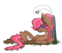 Size: 2146x1852 | Tagged: safe, artist:beamybutt, derpibooru import, oc, unofficial characters only, ghost, pegasus, pony, undead, ear fluff, female, giving up the ghost, gravestone, image, lying down, mare, on back, pegasus oc, png, simple background, solo, transparent background, wings
