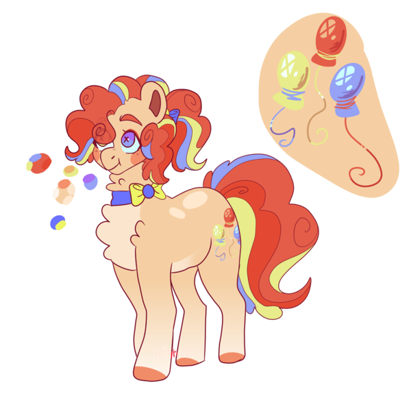 Size: 1920x1920 | Tagged: safe, artist:mintyo0s, derpibooru import, pinkie pie, earth pony, pony, bowtie, chest fluff, colored hooves, female, image, mare, png, redesign, simple background, smiling, solo, story included, transparent background