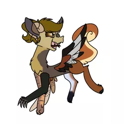 Size: 900x900 | Tagged: safe, artist:fuckomcfuck, derpibooru import, oc, oc:doodles, unofficial characters only, badger, deer, draconequus, fox, hare, pine marten, squirrel, claws, draconequus oc, fangs, forked tongue, horns, image, kite, open mouth, open smile, pheasant, png, ram horns, simple background, slit eyes, slit pupils, smiling, snake eyes, solo, species swap, white background, wildcat