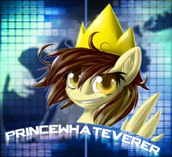 Size: 900x822 | Tagged: safe, artist:knifeh, derpibooru import, oc, oc:prince whateverer, unofficial characters only, pegasus, pony, bust, crown, image, jewelry, jpeg, portrait, regalia, solo