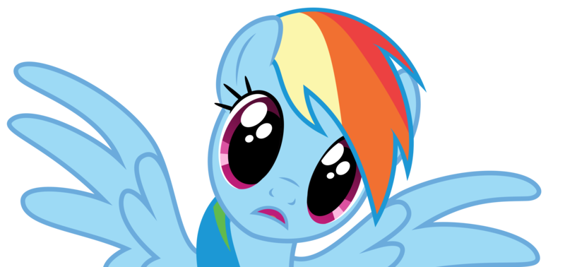 Size: 3417x1614 | Tagged: safe, artist:sollace, derpibooru import, rainbow dash, pegasus, pony, stranger than fan fiction, .svg available, breaking the fourth wall, bronybait, derpibooru exclusive, fourth wall, image, looking at you, open mouth, png, simple background, solo, spread wings, transparent background, vector, wide eyes, wings