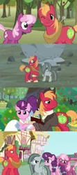 Size: 1280x2880 | Tagged: safe, derpibooru import, edit, screencap, big macintosh, cheerilee, marble pie, sugar belle, earth pony, pony, unicorn, hearthbreakers, hearts and hooves day (episode), the big mac question, awkward, embarrassed, female, friends, friendship, husband and wife, image, male, mare, png, shipping, stallion, straight, sugarmac, then and now, this will end in laughs, uh oh, youtube link in the description