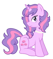 Size: 1465x1619 | Tagged: safe, artist:horsyca, derpibooru import, oc, unofficial characters only, pony, unicorn, cake, collar, female, food, horn, image, looking at you, mare, neutral, pink hair, png, ponysona, purple coat, purple eyes, purple hair, shy, solo, stoic, unicorn oc