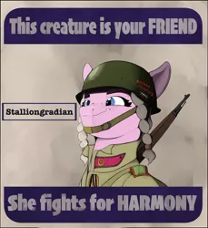 Size: 4208x4599 | Tagged: artist needed, safe, derpibooru import, earth pony, pony, equestria at war mod, absurd resolution, cyrillic, derpibooru exclusive, image, mosin nagant, png, poster, poster parody, russian, solo, stalliongrad