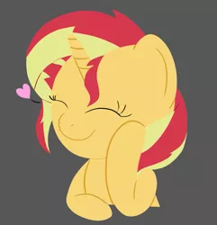 Size: 817x846 | Tagged: safe, artist:realgero, derpibooru import, sunset shimmer, pony, unicorn, heart, image, png, simple background, smiling