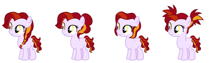 Size: 3000x900 | Tagged: safe, artist:littlejurnalina, derpibooru import, oc, oc:sweet little lemon, pony, alternate hairstyle, female, filly, foal, image, png, simple background, solo, transparent background