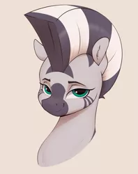 Size: 2552x3228 | Tagged: safe, artist:aquaticvibes, derpibooru import, zecora, zebra, beautiful, bust, cute, female, image, looking at you, mare, missing accessory, png, simple background, solo, zecorable