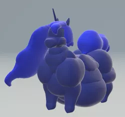Size: 733x685 | Tagged: safe, artist:plascy, princess luna, alicorn, pony, belly, fat, image, obese, paint 3d, png, solo