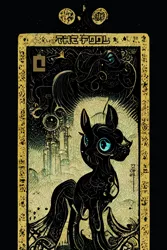 Size: 1024x1536 | Tagged: safe, derpibooru import, machine learning generated, midjourney, pony, fanfic:revanchism, abstract, fanfic art, image, major arcana, png, tarot card, the fool
