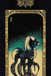 Size: 1024x1536 | Tagged: safe, derpibooru import, machine learning generated, midjourney, pony, fanfic:revanchism, abstract, fanfic art, image, major arcana, png, tarot card, the magician