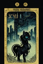 Size: 1024x1536 | Tagged: safe, derpibooru import, machine learning generated, midjourney, pony, fanfic:revanchism, abstract, building, fanfic art, image, major arcana, png, skyscraper, the tower