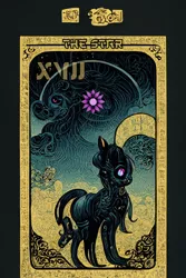 Size: 1024x1536 | Tagged: safe, derpibooru import, machine learning generated, midjourney, part of a set, pony, fanfic:revanchism, abstract, building, fanfic art, image, major arcana, png, stars, the star