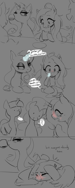 Size: 1638x4096 | Tagged: artist needed, source needed, safe, derpibooru import, applejack, fluttershy, pinkie pie, rarity, twilight sparkle, pegasus, ..., bdsm, blushing, blushing profusely, chest fluff, comic, drinking, ear piercing, earring, eating, female, femsub, flarity, floppy ears, fluttersub, food, hiding behind wing, horrified, image, jewelry, lesbian, monochrome, napkin, oops, piercing, png, question mark, raridom, sandwich, shipping, sketch, smooth, submissive, wings