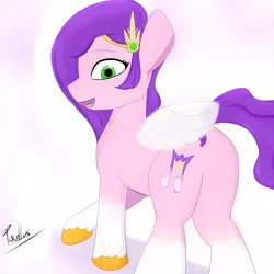 Size: 4000x4000 | Tagged: safe, artist:porcellusketch, derpibooru import, pipp petals, pegasus, pony, my little pony: a new generation, female, g5, image, jpeg, looking at you, simple background, solo, solo female