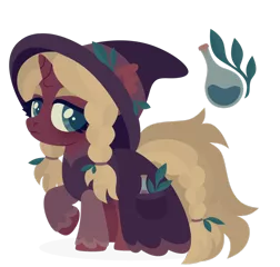 Size: 1920x1827 | Tagged: safe, artist:kabuvee, derpibooru import, oc, pony, unicorn, female, hat, image, mare, png, simple background, solo, transparent background, witch hat