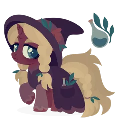 Size: 1920x1827 | Tagged: safe, artist:kabuvee, derpibooru import, oc, pony, unicorn, female, hat, image, mare, png, simple background, solo, transparent background, witch hat