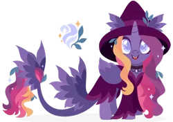 Size: 1920x1349 | Tagged: safe, artist:kabuvee, derpibooru import, oc, pegasus, pony, clothes, dress, female, hat, image, mare, png, simple background, solo, tail wings, transparent background, witch hat