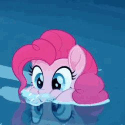 Size: 250x250 | Tagged: safe, derpibooru import, screencap, pinkie pie, earth pony, pony, my little pony: the movie, animated, blowing, cute, diapinkes, female, gif, image, mare, puffy cheeks, solo, solo female, water