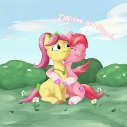 Size: 4096x4096 | Tagged: safe, artist:felldeal, derpibooru import, posey (g5), my little pony: make your mark, daisy (flower), duo, g5, image, jpeg, windy (g5)