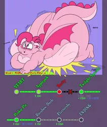 Size: 4800x5700 | Tagged: suggestive, artist:rupertbluefox, derpibooru import, pinkie pie, dragon, series:mane6dragonsquestscaleybelly, absurd resolution, balloon, balloon popping, belly, big belly, bingo wings, chubby cheeks, dragoness, dragonified, fat, fat fetish, female, fetish, huge belly, image, impossibly large belly, incentive drive, large butt, lying down, morbidly obese, obese, onomatopoeia, pinkiedragon, png, popped, popping, progress, prone, pudgy pie, rolls of fat, sitting, species swap, stomach noise, stuffed, this ended in weight gain